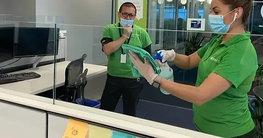 man cleaning a carpet